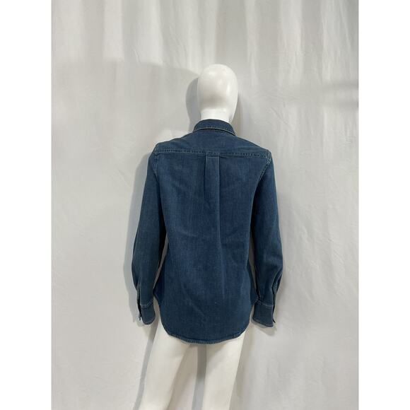 Chlo� Stretch Blue Cotton Denim Top Size 38 - Picture 3 of 4